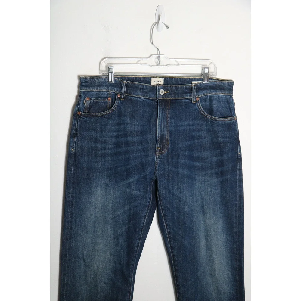 Flint & Tinder Huckberry Slim Fit Dark Wash Mens Jeans 36x34 Stretch